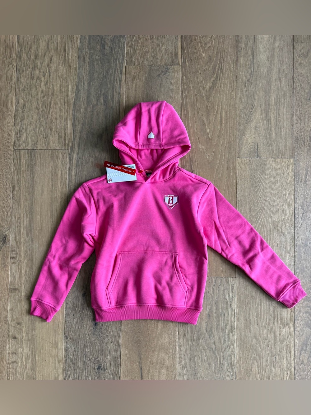 Baseball Lifestyle 101 Baseline Youth Hoodie -Pink - NEW WITH TAGS